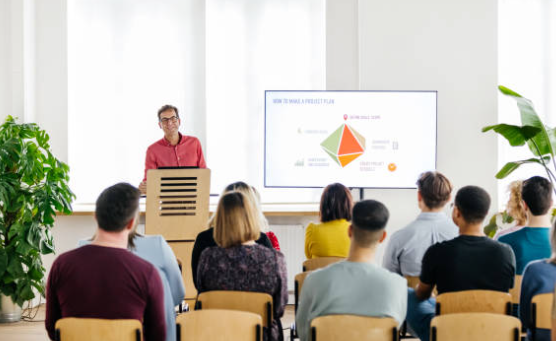Brad teaching a live personal finance class to a small group
